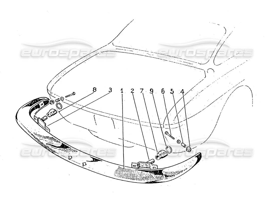 ferrari 330 gt 2+2 (coachwork) heckstoßstange serie 1 (gemäß gsfvn 566 - gemäß gdfvn 59) ersatzteildiagramm