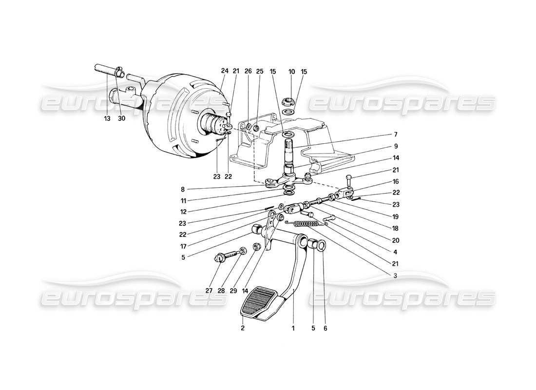 ferrari 308 quattrovalvole (1985) bremshydrauliksystem (varianten für rhd-version) teilediagramm