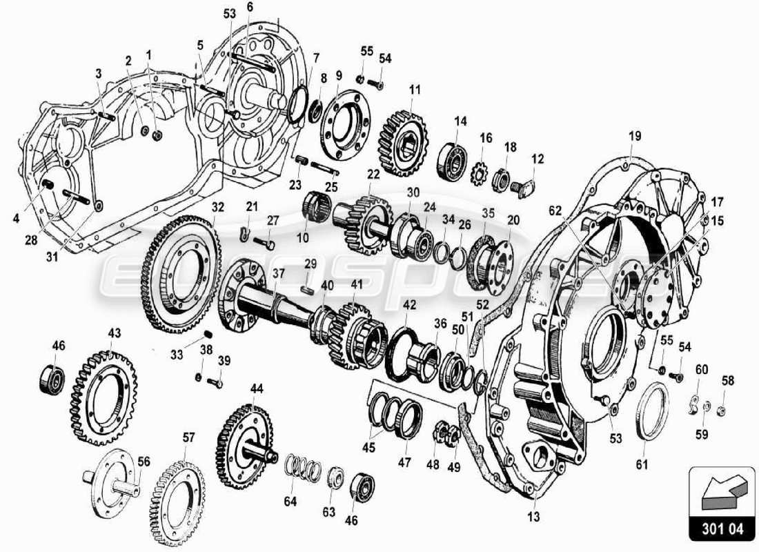 lamborghini miura p400 mechanischer aktuator teilediagramm