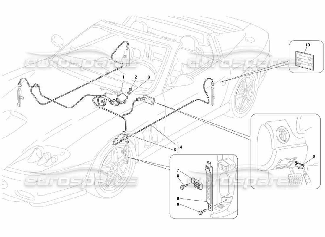 ferrari 575 superamerica reifendruckkontrollsystem -nicht für j- teilediagramm