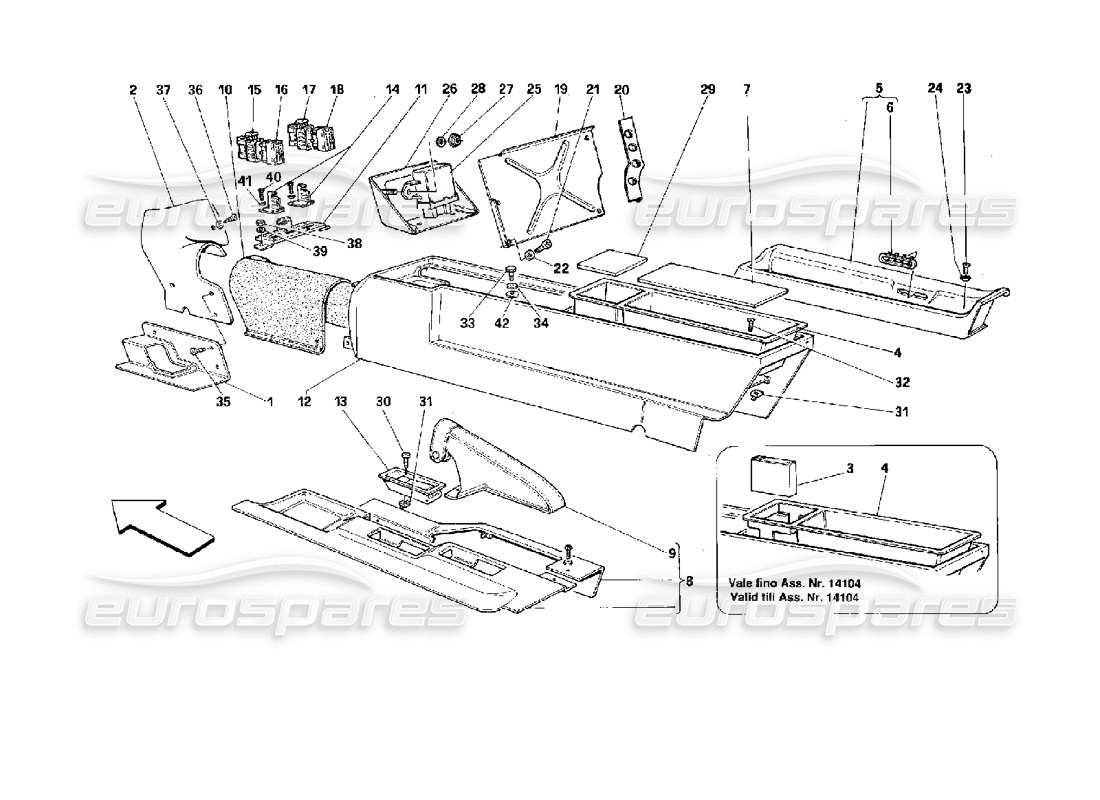 ferrari 512 tr mitteltunnel -nicht für usa- ersatzteildiagramm