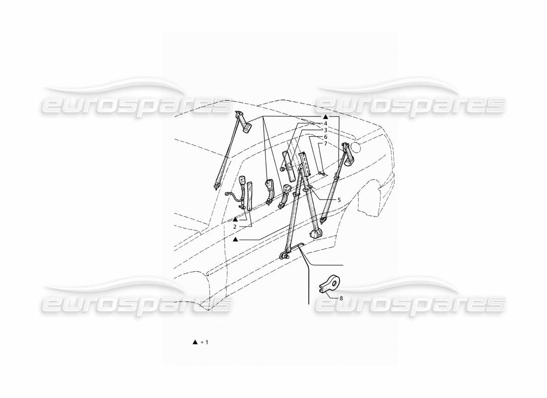 maserati ghibli 2.8 (abs) sicherheitsgurte ersatzteildiagramm