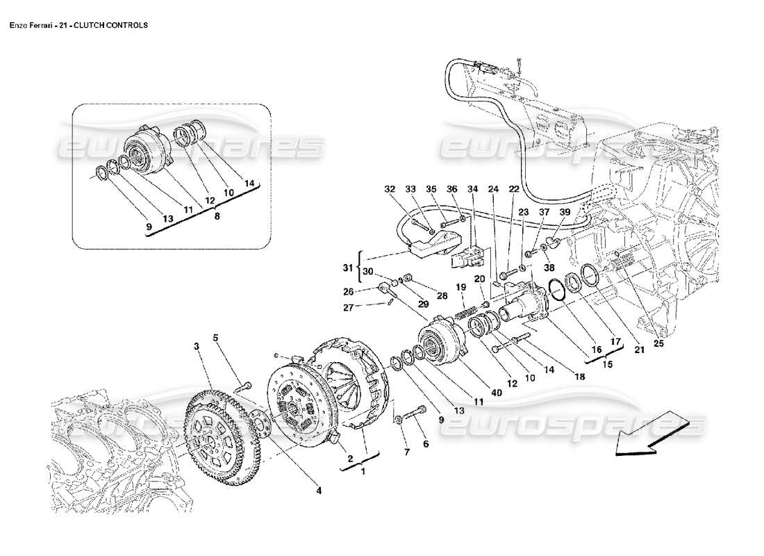 FERRARI ENZO KUPPLUNGSSTEUERUNG TEILEDIAGRAMM ferrari enzo kupplungssteuerung teilediagramm