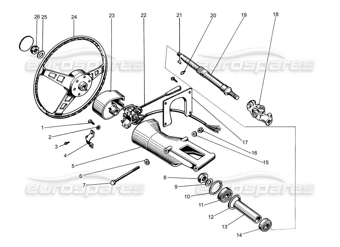 lamborghini espada lenksäule teilediagramm