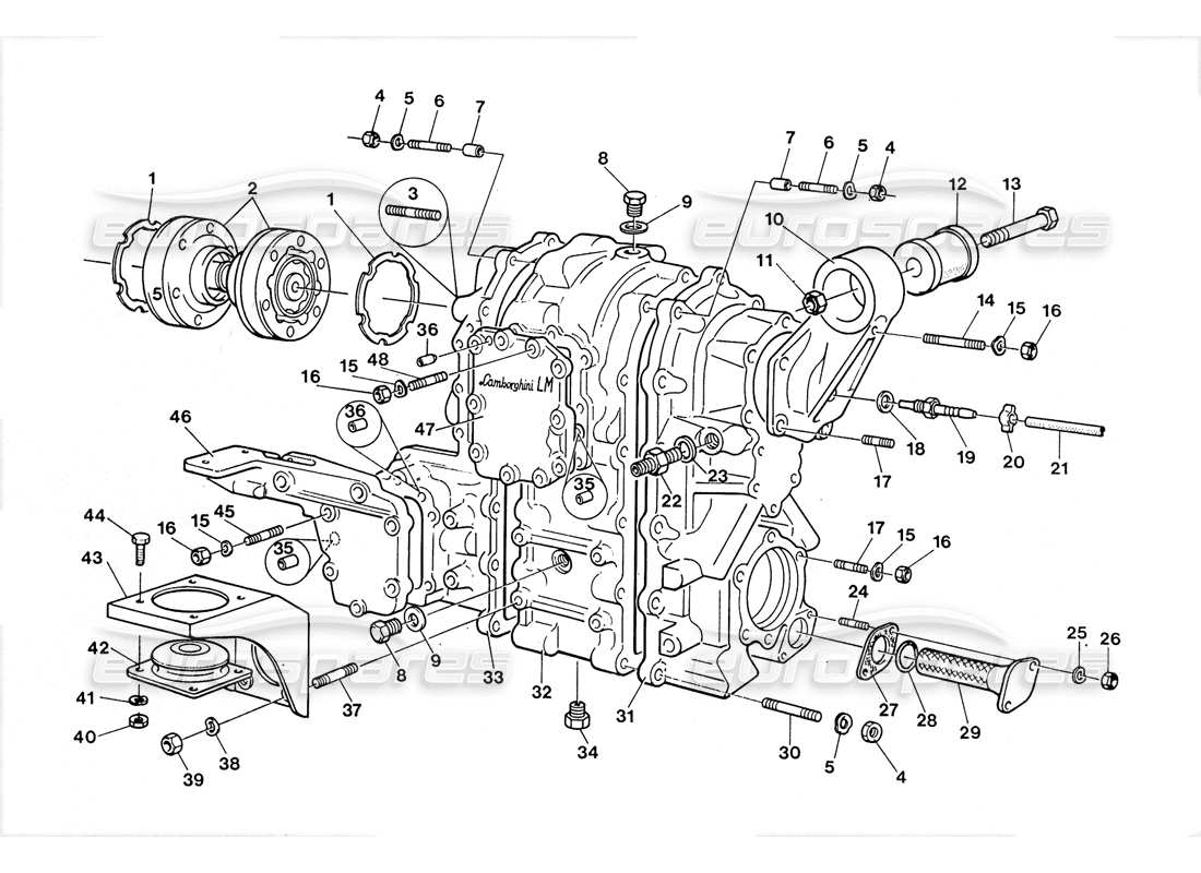 lamborghini lm002 (1988) transfer (castings) teilediagramm