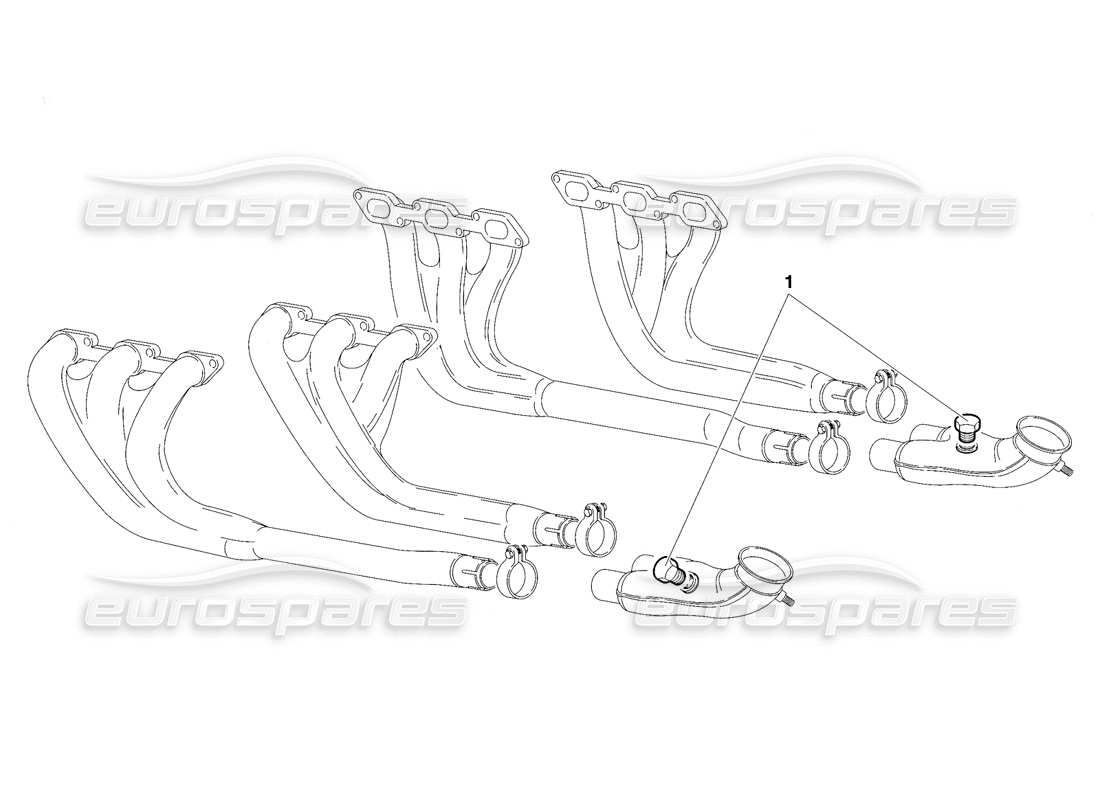 lamborghini diablo vt (1994) abgassystem - (gültig für südafrika - rh d. version - april 1994) teilediagramm