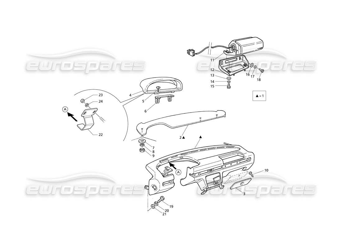 maserati qtp v6 evoluzione armaturenbrett: lederpolsterung teilediagramm