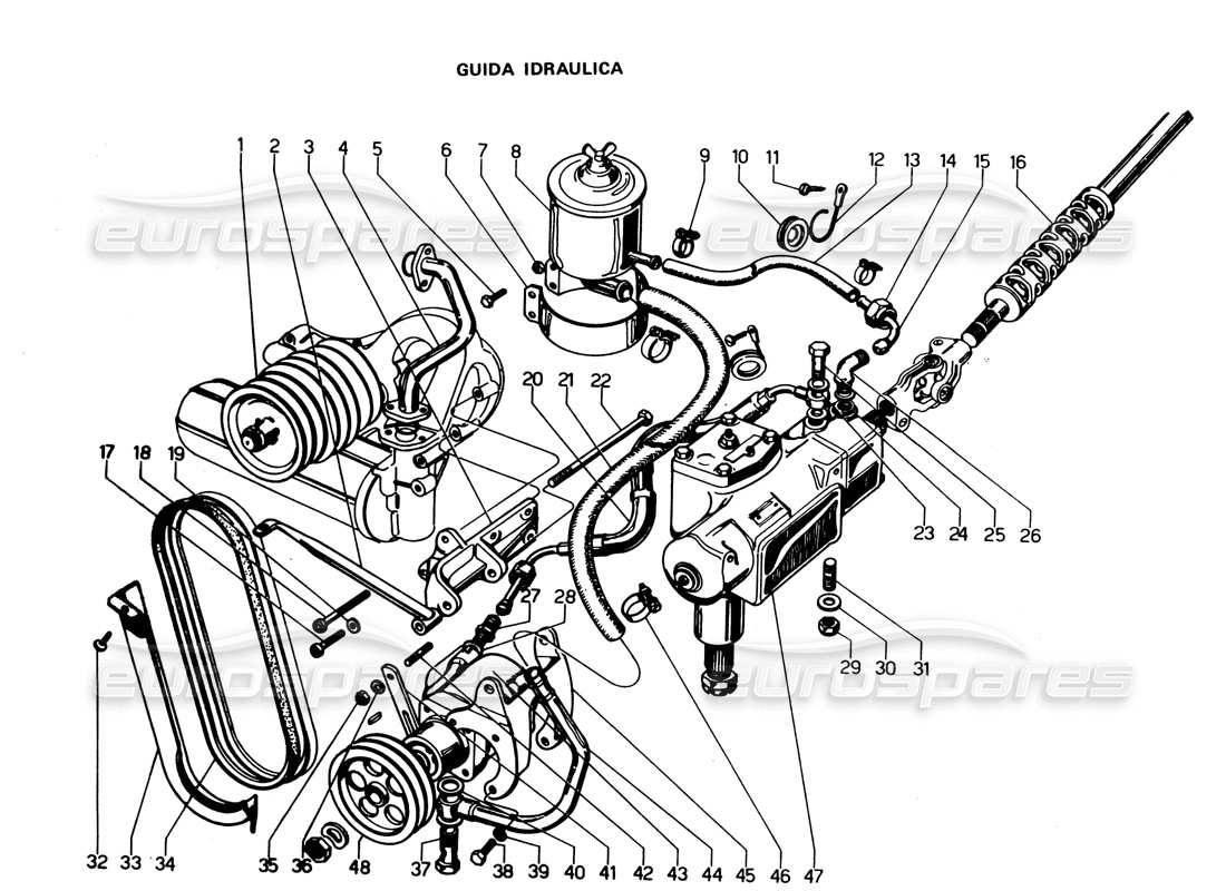 lamborghini espada servolenkung teilediagramm