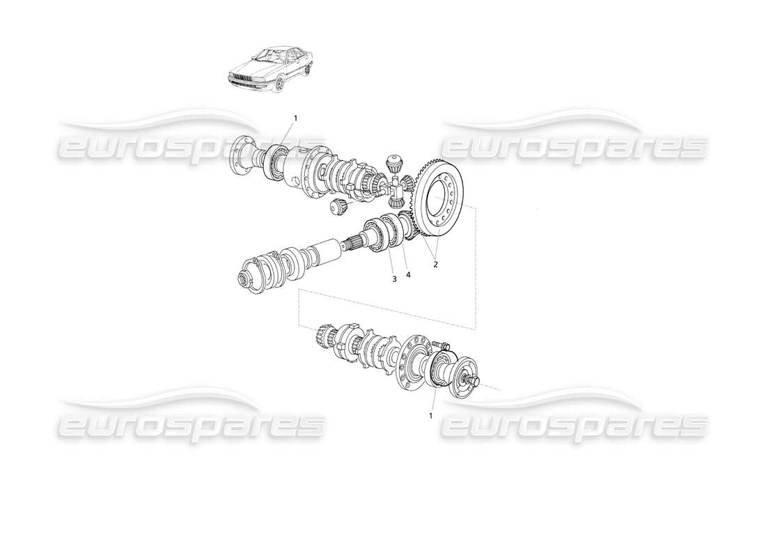 eine teilezeichnung aus dem maserati quattroporte (1996-2001) teilekatalog