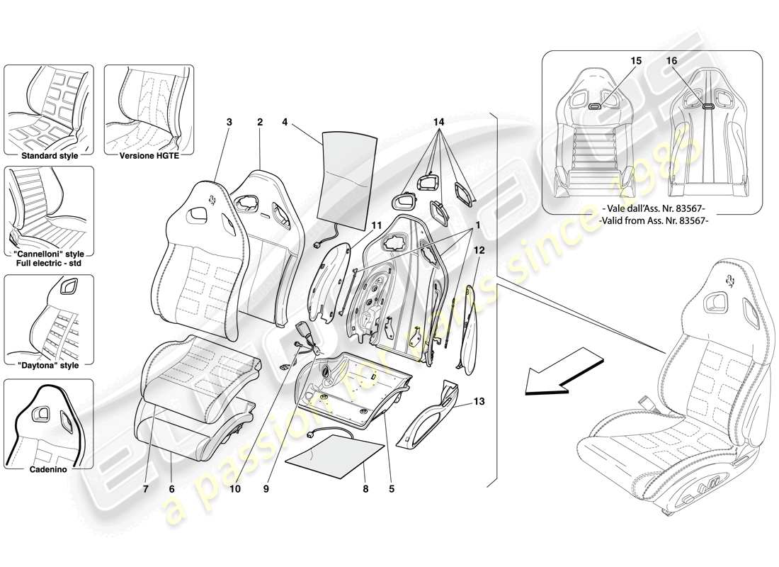 eine teilezeichnung aus dem ferrari 599 gtb fiorano (europe) teilekatalog