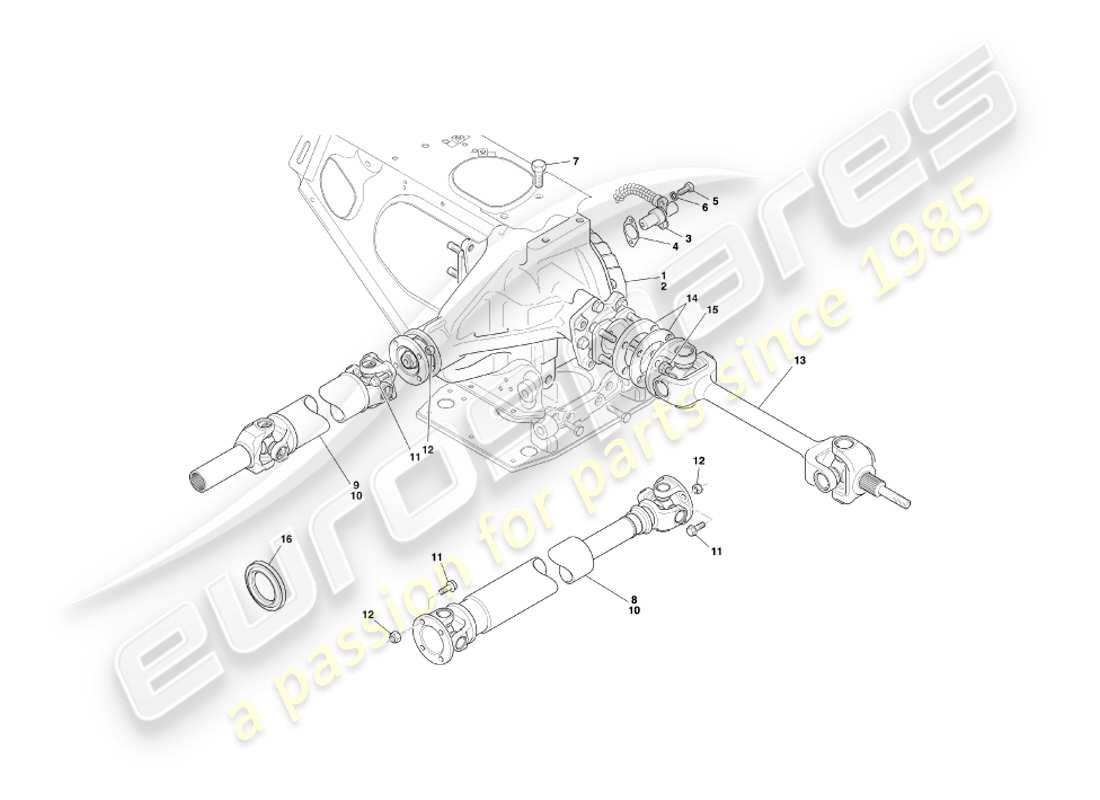 eine teilezeichnung aus dem aston martin db7 vantage (1999) teilekatalog