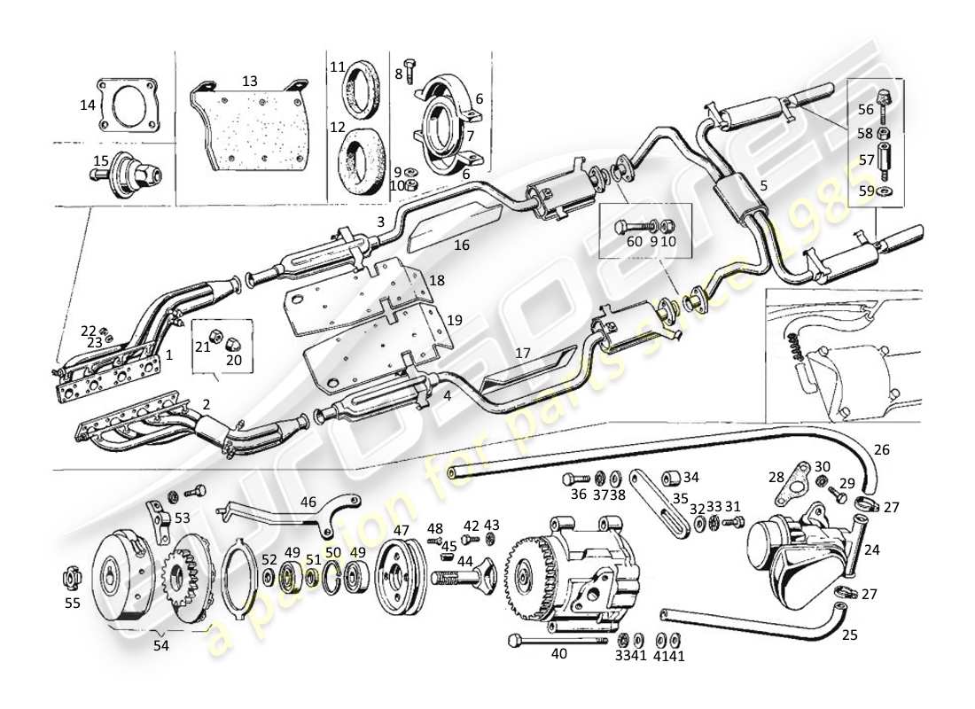 TEILEDIAGRAMME AUS DEM MASERATI KYALAMI TEILEKATALOG ANZEIGEN ein teilediagramm aus dem teilekatalog maserati kyalami