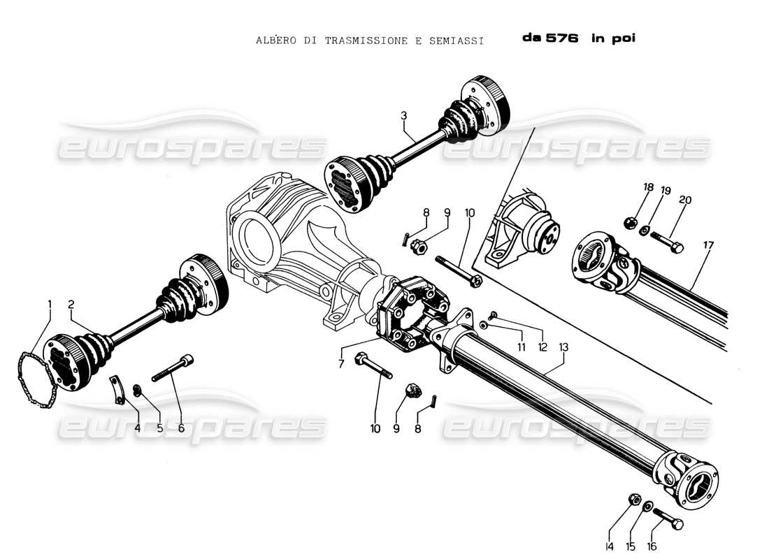 ein Teilediagramm aus dem Teilekatalog Lamborghini Espada