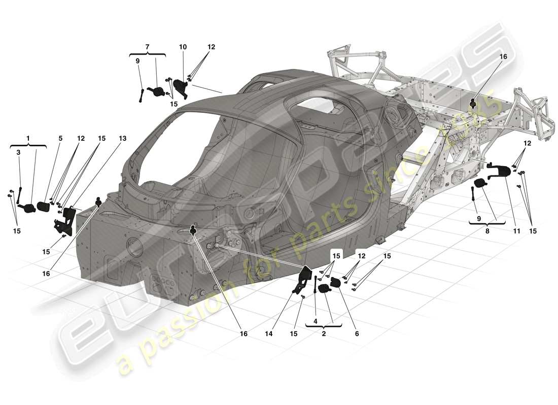 eine teilezeichnung aus dem ferrari laferrari (usa) teilekatalog