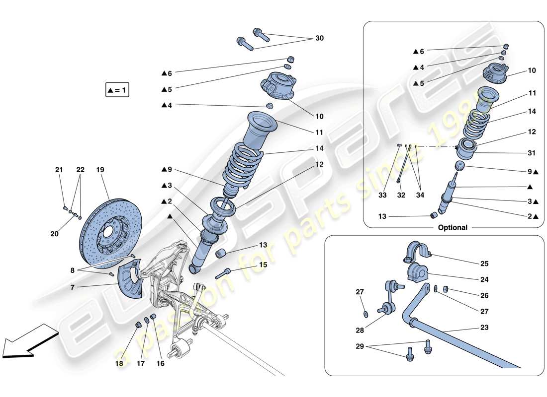 ein Teilediagramm aus dem Ferrari 488 GTB (Europa) Teilekatalog