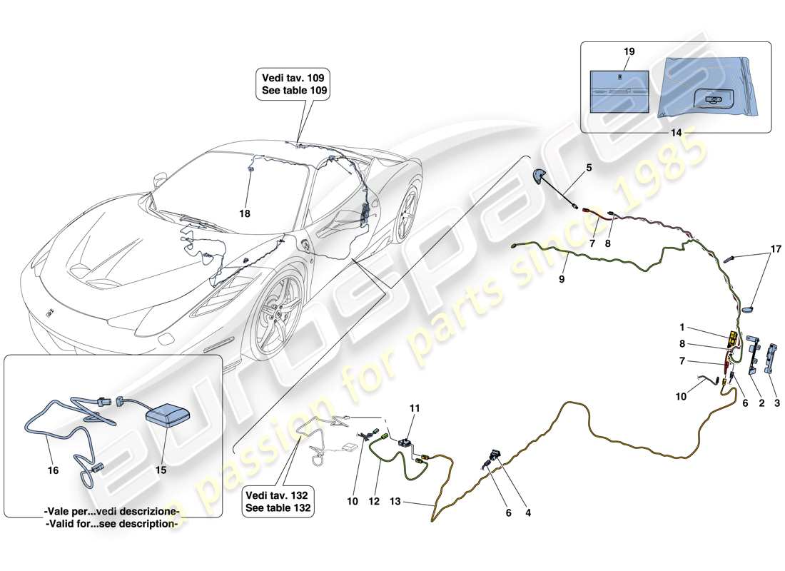 ein Teilediagramm aus dem Ferrari 458 Speciale (Europa) Teilekatalog