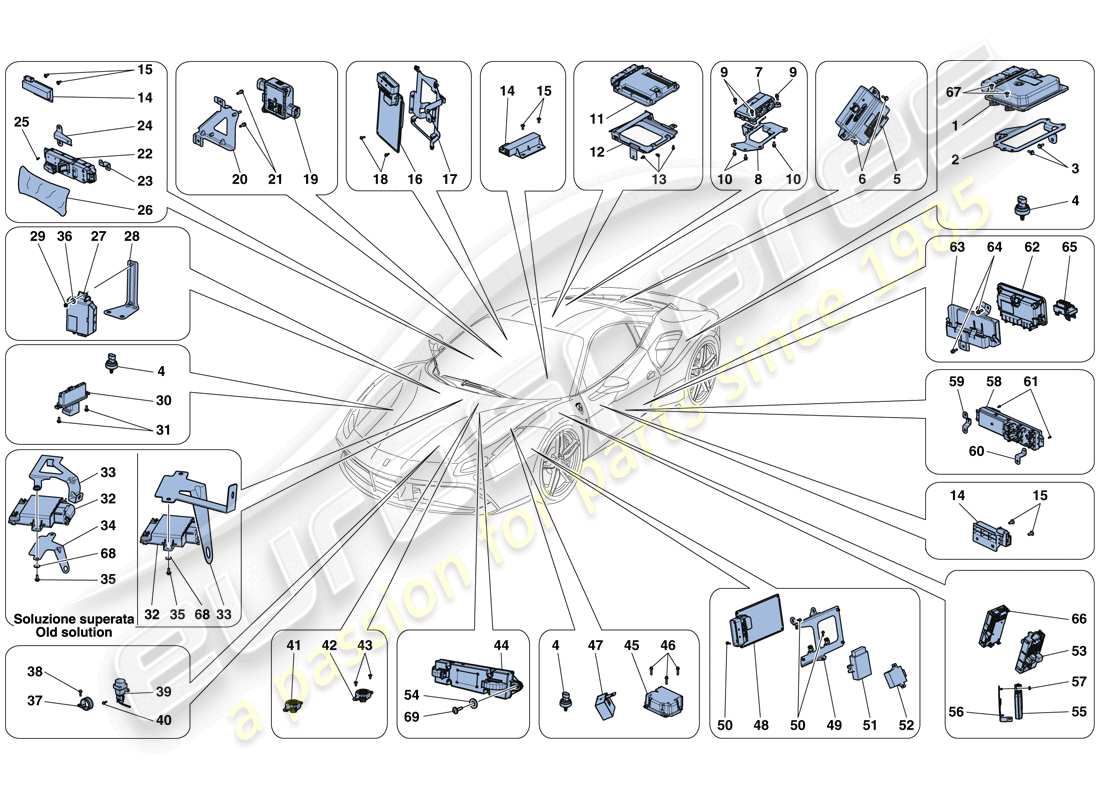 ein Teilediagramm aus dem Ferrari 488 GTB (Europa) Teilekatalog