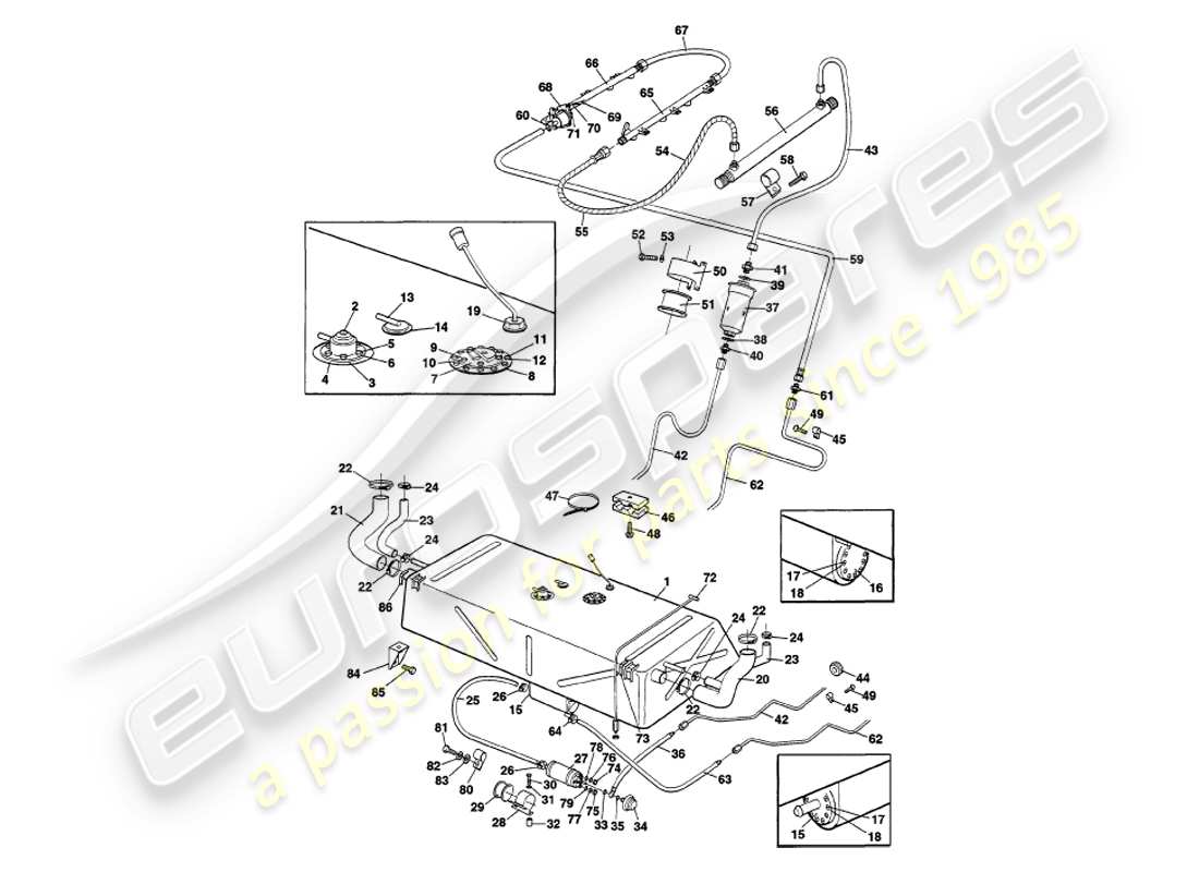 eine teilezeichnung aus dem aston martin v8 volante (2000) teilekatalog