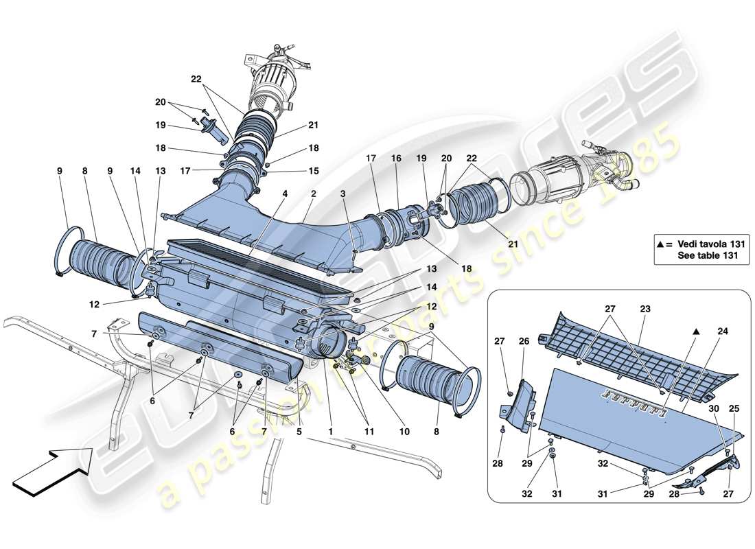 ein Teilediagramm aus dem Ferrari 488 GTB (RHD) Teilekatalog