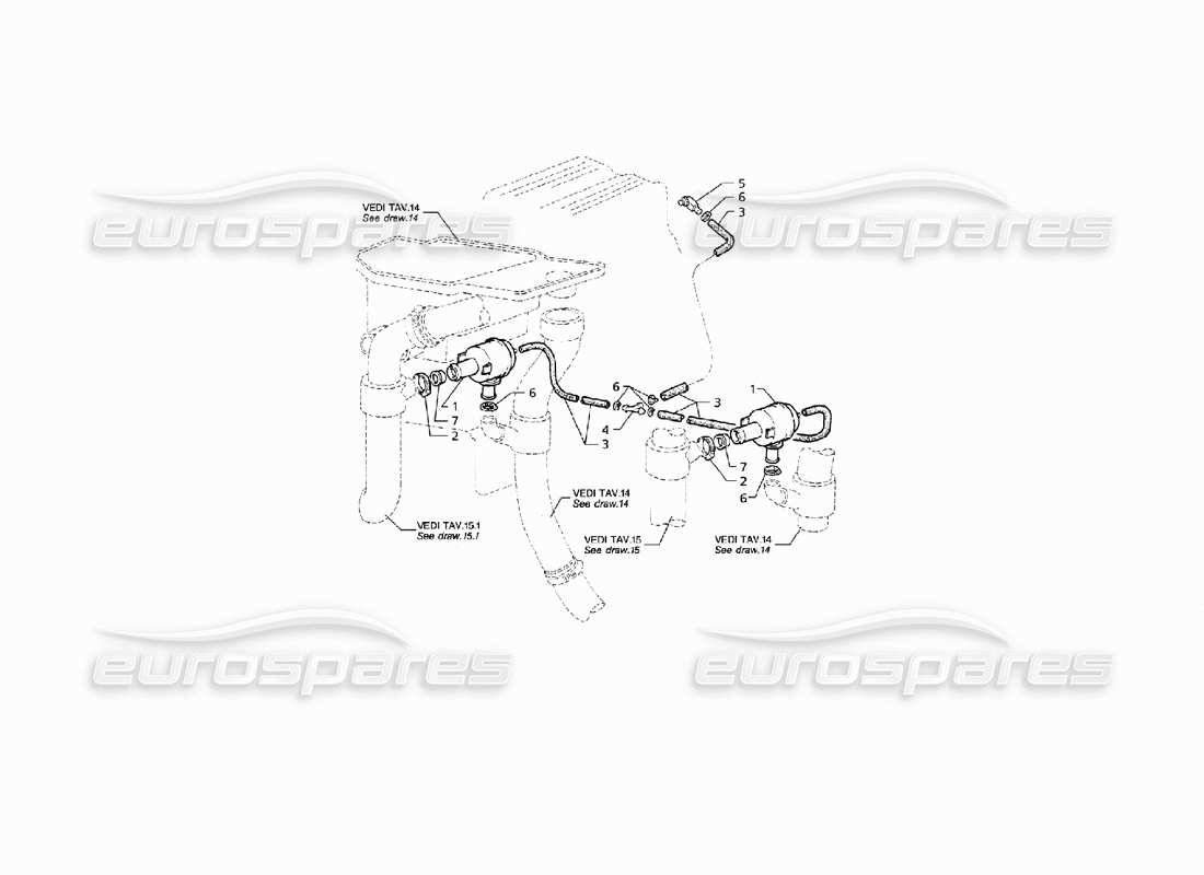 eine teilezeichnung aus dem maserati qtp v8 (1998) teilekatalog