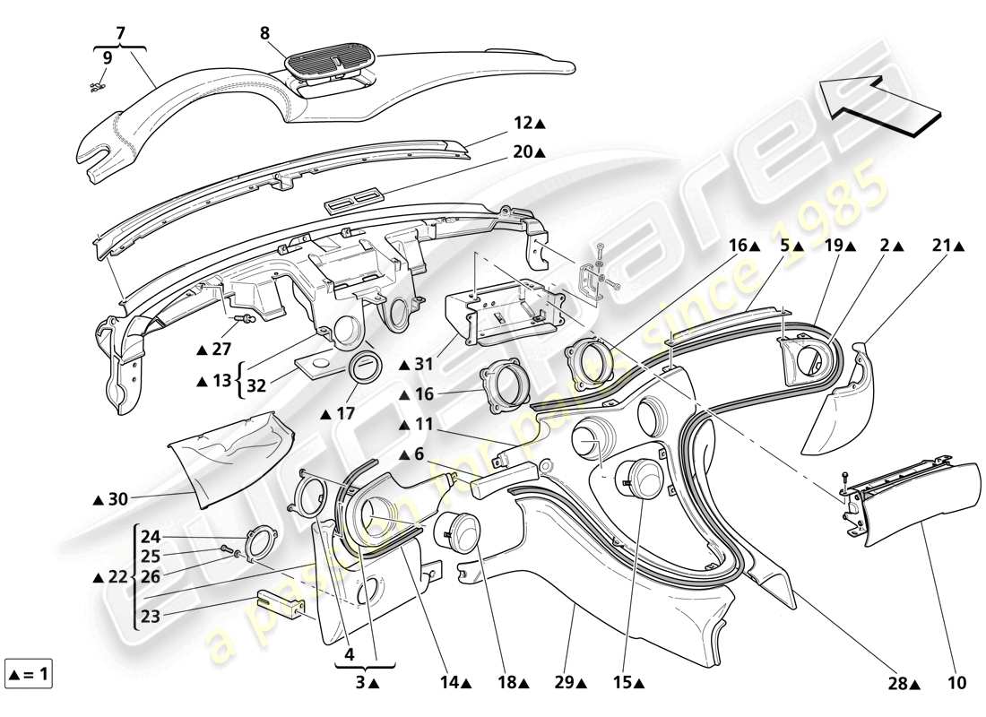 ein teilediagramm aus dem teilekatalog maserati trofeo