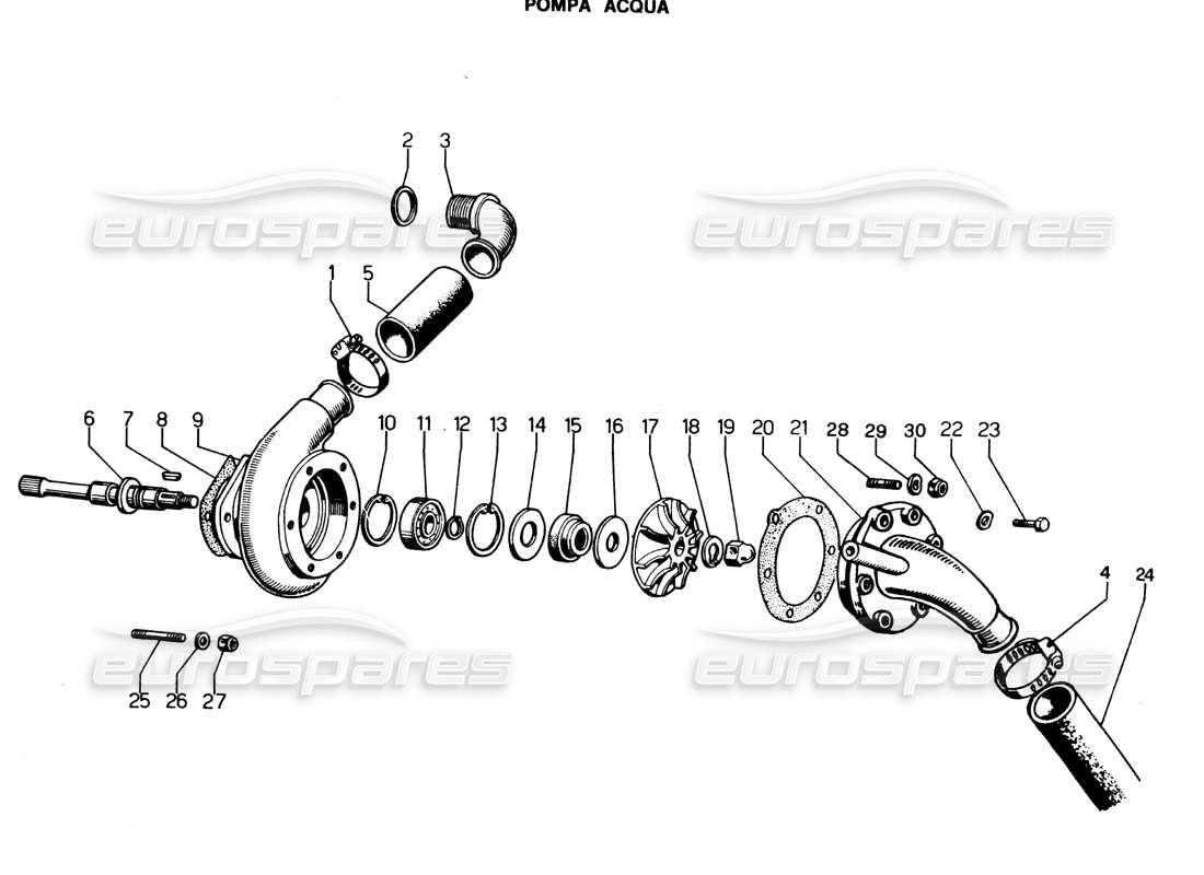 ein Teilediagramm aus dem Teilekatalog Lamborghini Espada