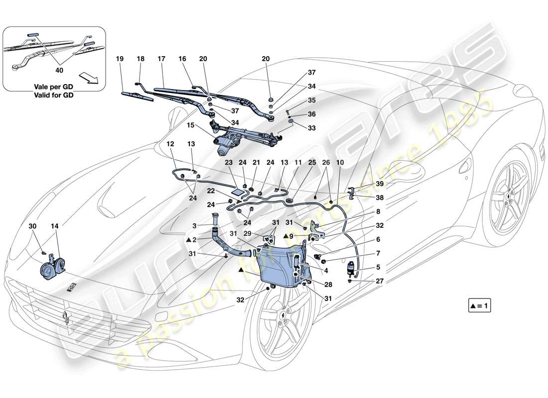 eine Teilezeichnung aus dem Ferrari California T (Europa) Teilekatalog