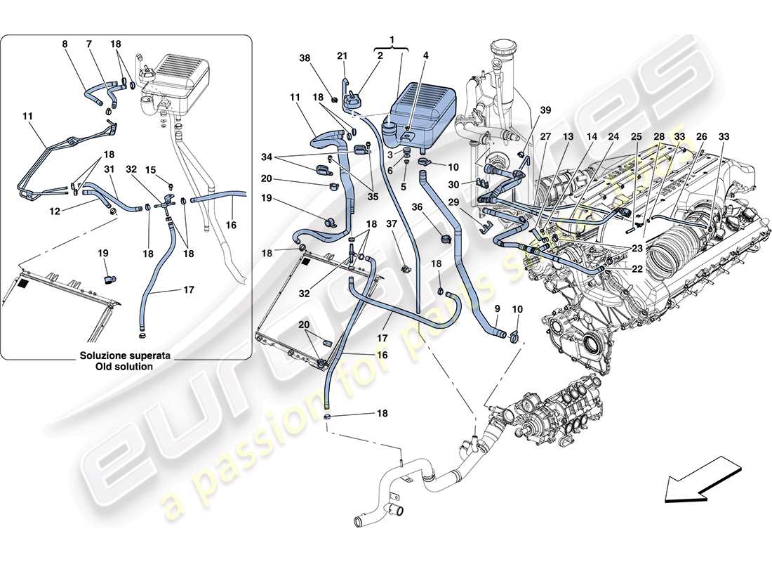 eine teilezeichnung aus dem ferrari ff (rhd) teilekatalog