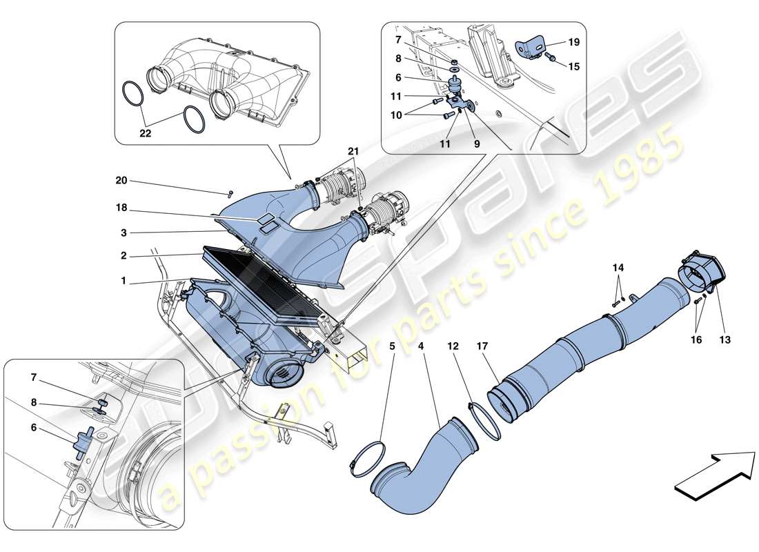 ein Teilediagramm aus dem Teilekatalog von Ferrari 458 Italia (Europe)