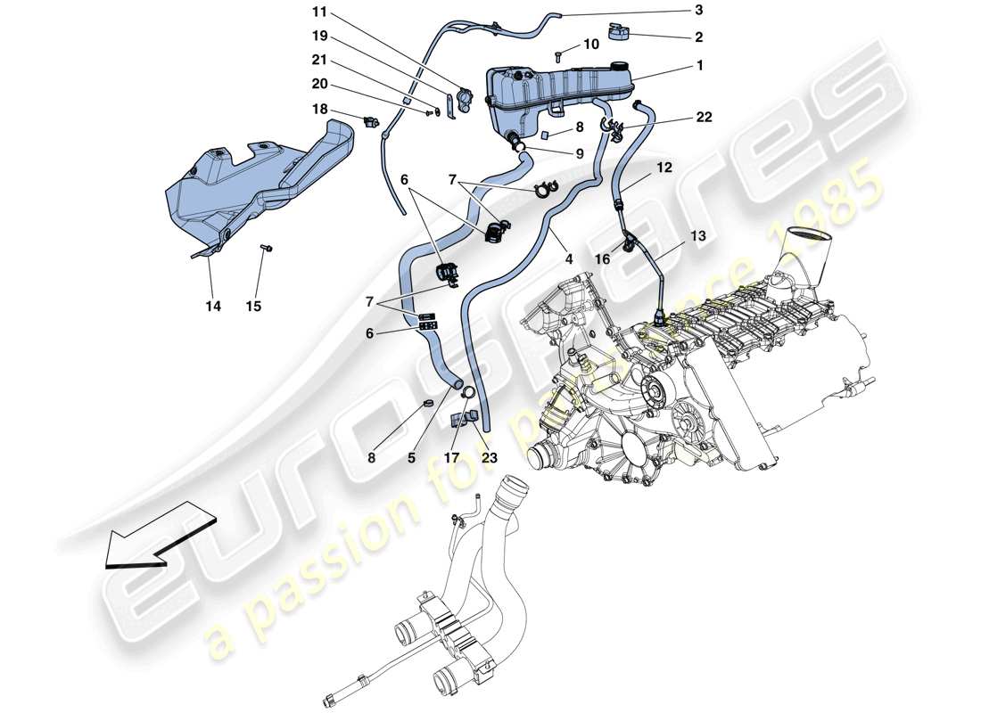 ein Teilediagramm aus dem Ferrari 458 Speciale (RHD) Teilekatalog