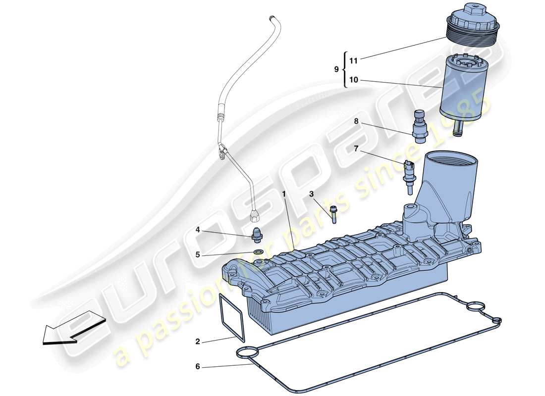 ein Teilediagramm aus dem Ferrari 458 Italia (RHD) Teilekatalog