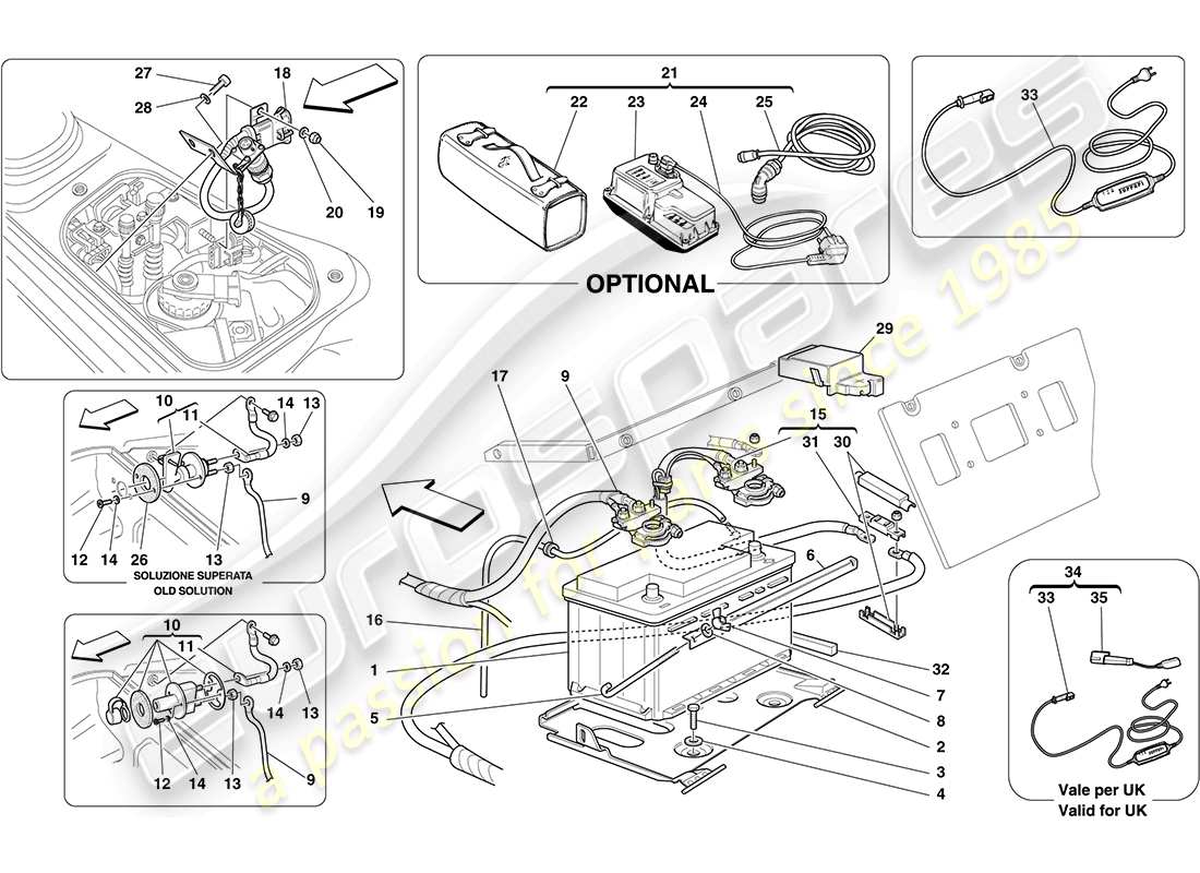 eine teilezeichnung aus dem ferrari f430 coupe (rhd) teilekatalog