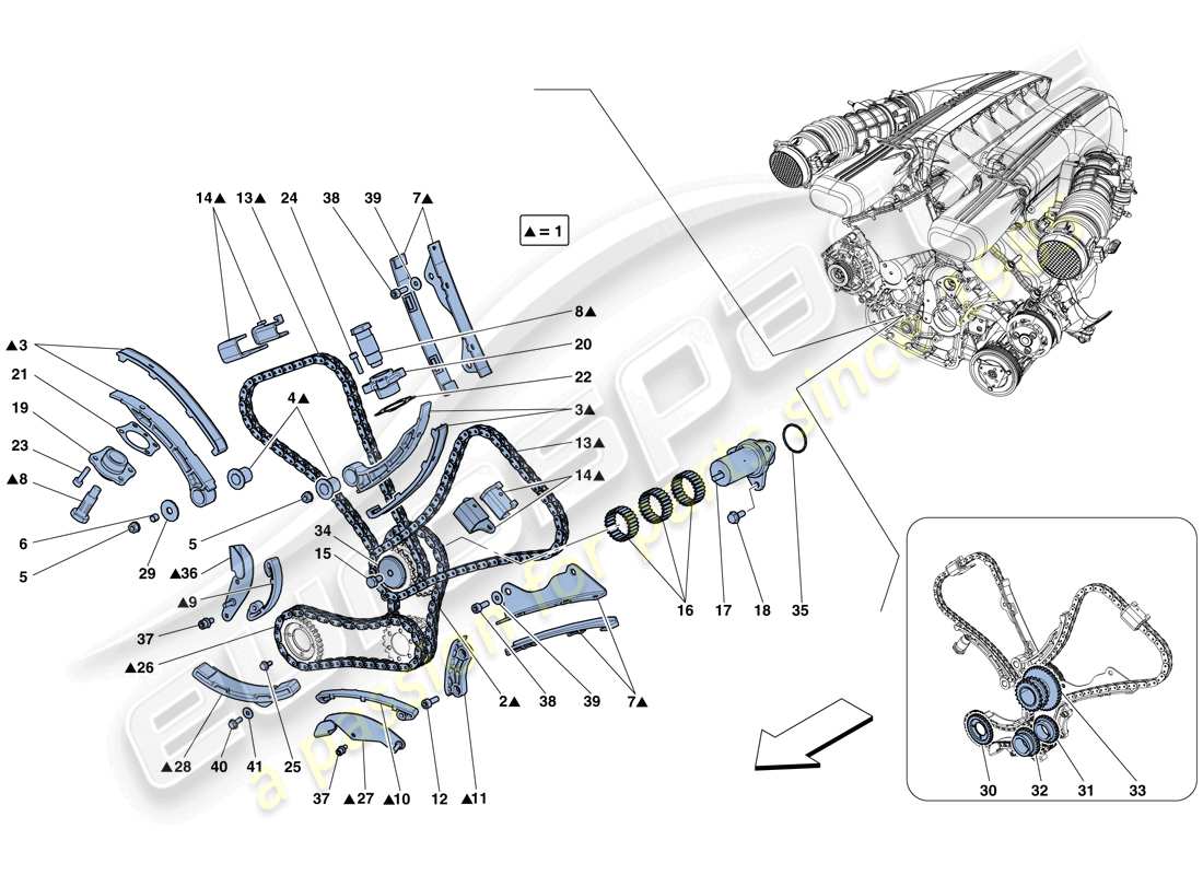 ein Teilediagramm aus dem Ferrari F12 TDF (USA)-Teilekatalog