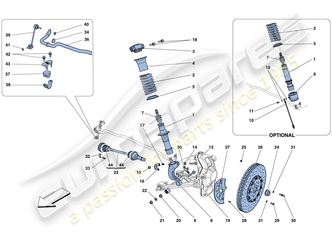 eine teilezeichnung aus dem ferrari gtc4 lusso (usa) teilekatalog