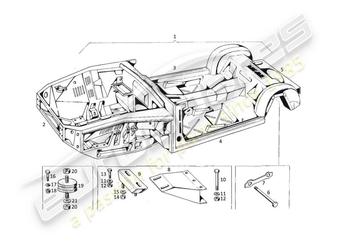 ein teilediagramm aus dem teilekatalog maserati kyalami