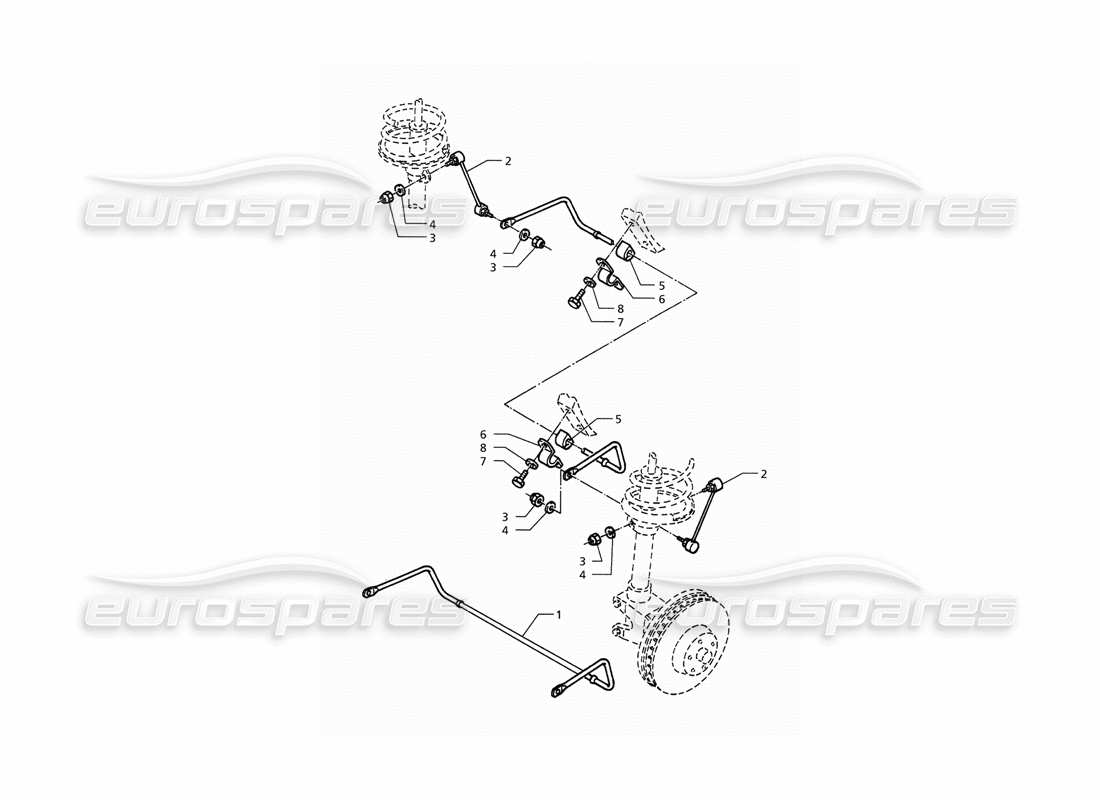 maserati qtp. 3.2 v8 (1999) teilediagramm der stabilisatorstange