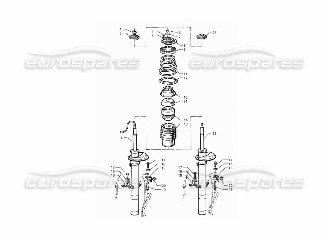 maserati qtp. 3.2 v8 (1999) vorderer stoßdämpfer (nachträgliche modifikation) teilediagramm