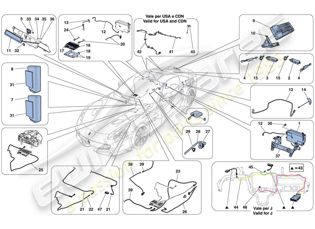 ferrari f12 tdf (usa) infotainmentsystem - teilediagramm