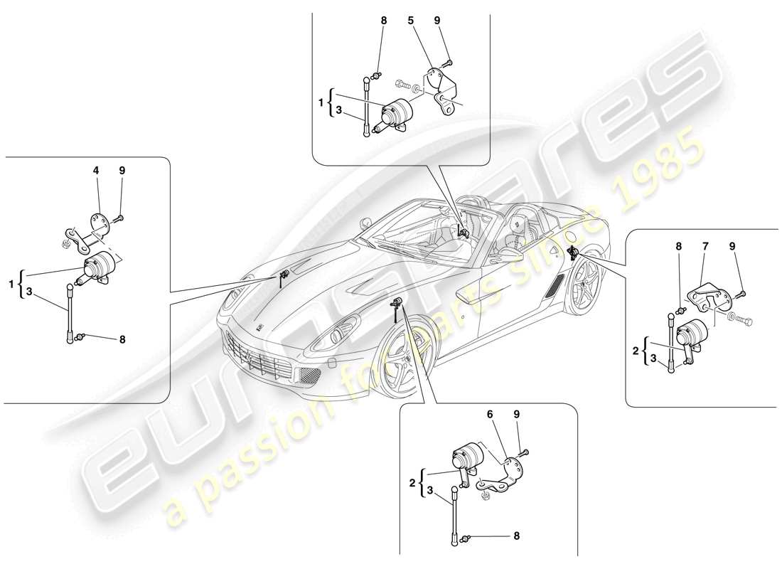 ferrari 599 sa aperta (europe) bewegungssensor teilediagramm