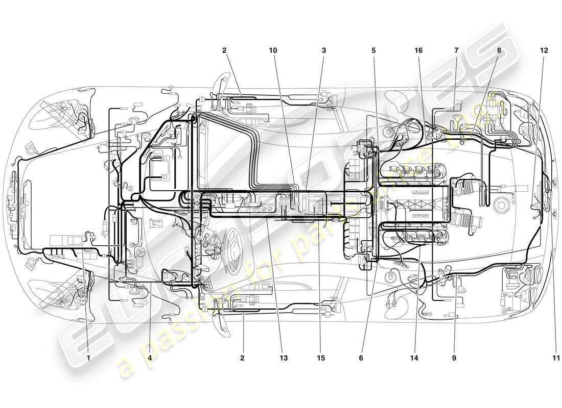 ferrari f430 scuderia spider 16m (usa) elektrisches system teilediagramm