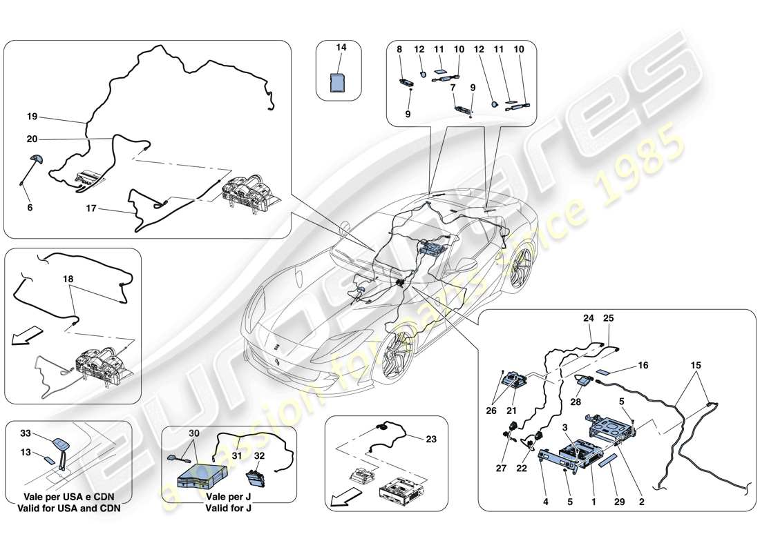 ferrari 812 superfast (europe) infotainmentsystem - teilediagramm