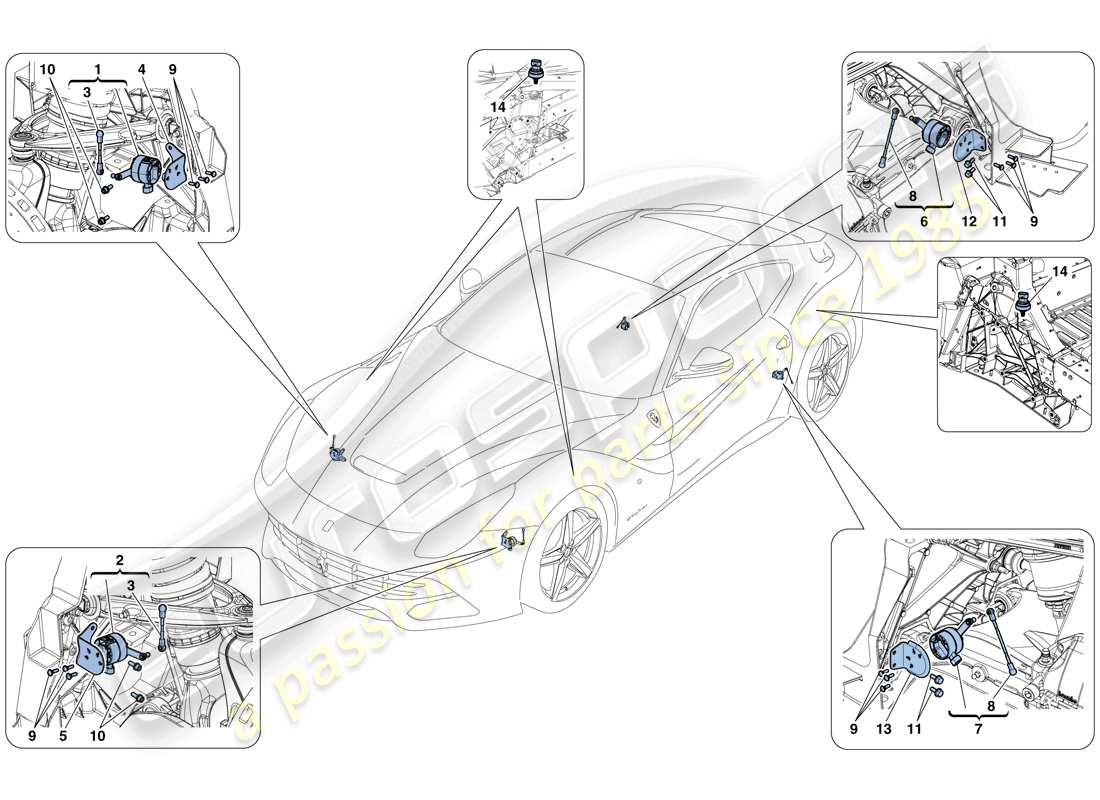 ferrari f12 berlinetta (europe) elektronisches management (federung) ersatzteildiagramm