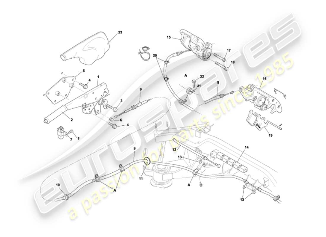 aston martin vanquish (2007) handbremse ersatzteildiagramm