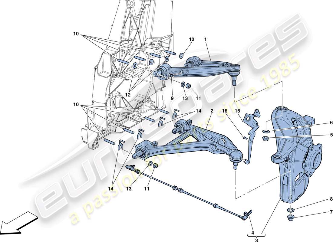 ferrari ff (europe) vordere aufhängung - armseite ersatzteildiagramm