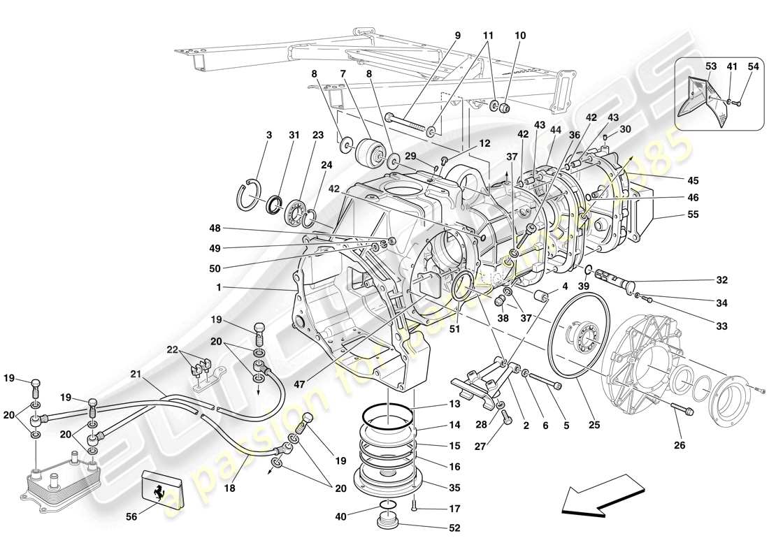 ferrari f430 scuderia spider 16m (rhd) getriebe - abdeckungen ersatzteildiagramm