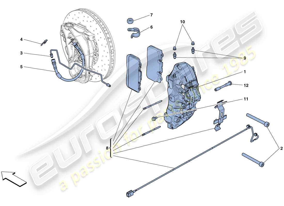 ferrari gtc4 lusso t (europe) vordere bremssättel ersatzteildiagramm