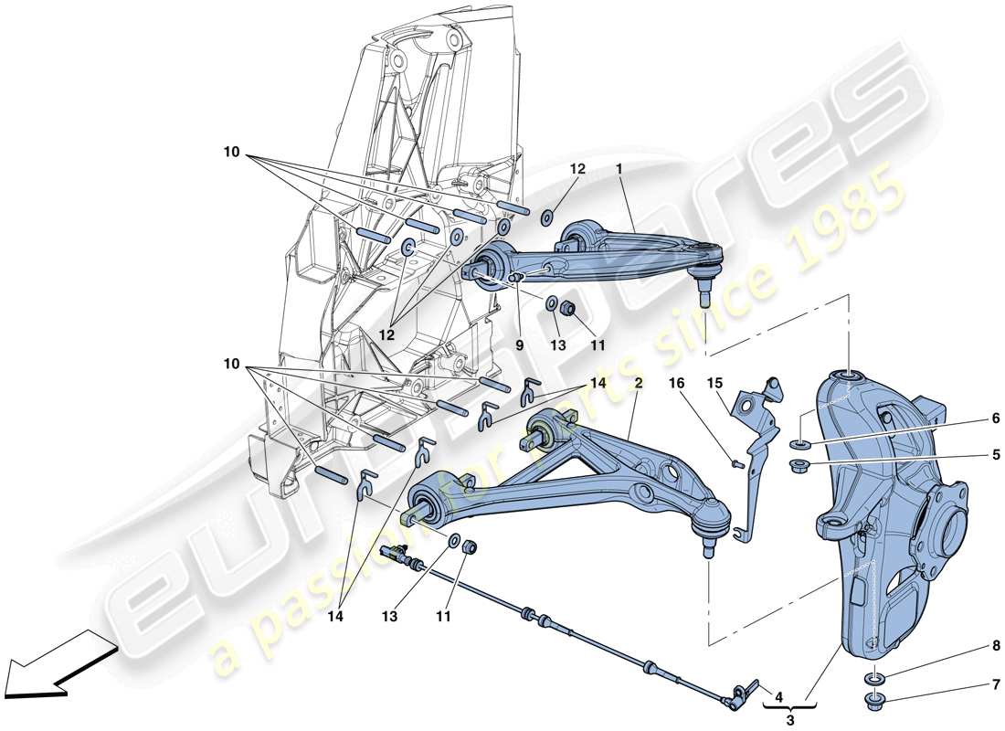 ferrari gtc4 lusso t (usa) vordere aufhängung - armseite ersatzteildiagramm