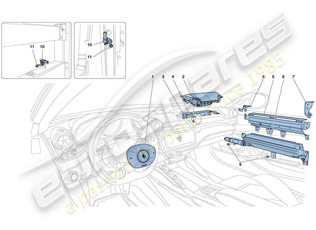 ferrari gtc4 lusso (usa) airbags teilediagramm