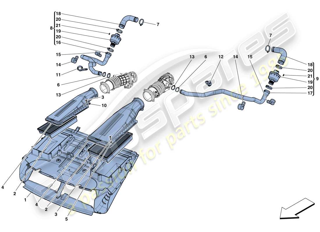 ferrari f12 tdf (europe) teilediagramm lufteinlass