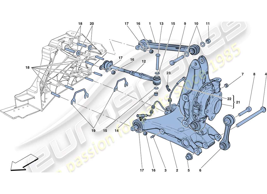 ferrari ff (europe) hinterradaufhängung - armlehne ersatzteildiagramm